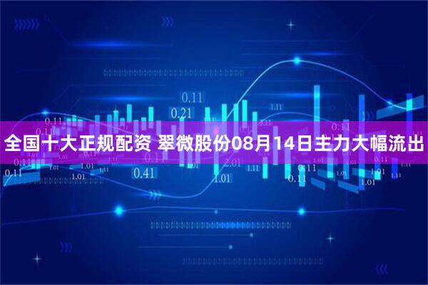 全国十大正规配资 翠微股份08月14日主力大幅流出